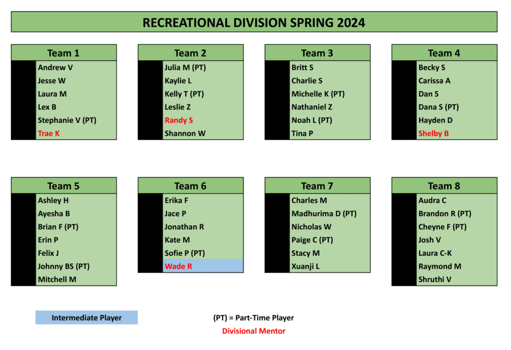 Spring 2024 Teams Steel City Volleyball League   RecreationalRosterSpring2024 1 E1705853393704 1024x701 